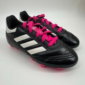 Adidas Goletto VII FG Soccer Cleats Kids 11K Black Pink Youth Soccer Football